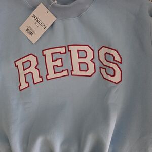 Possum Light Blue "REBS" Mockneck Ole Miss Sweatshirt